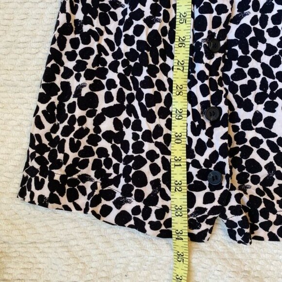 H & M Black & White Leopard Print Short Sleeve Button Down Dress Size S - Picture 7 of 8